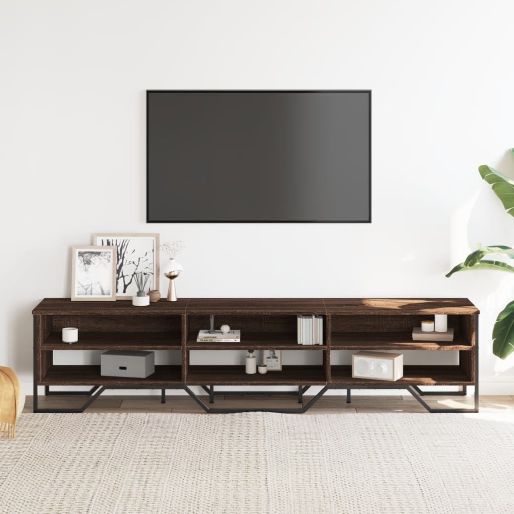 Meuble TV 122x34x41 cm – Bois d'ingénierie & métal
