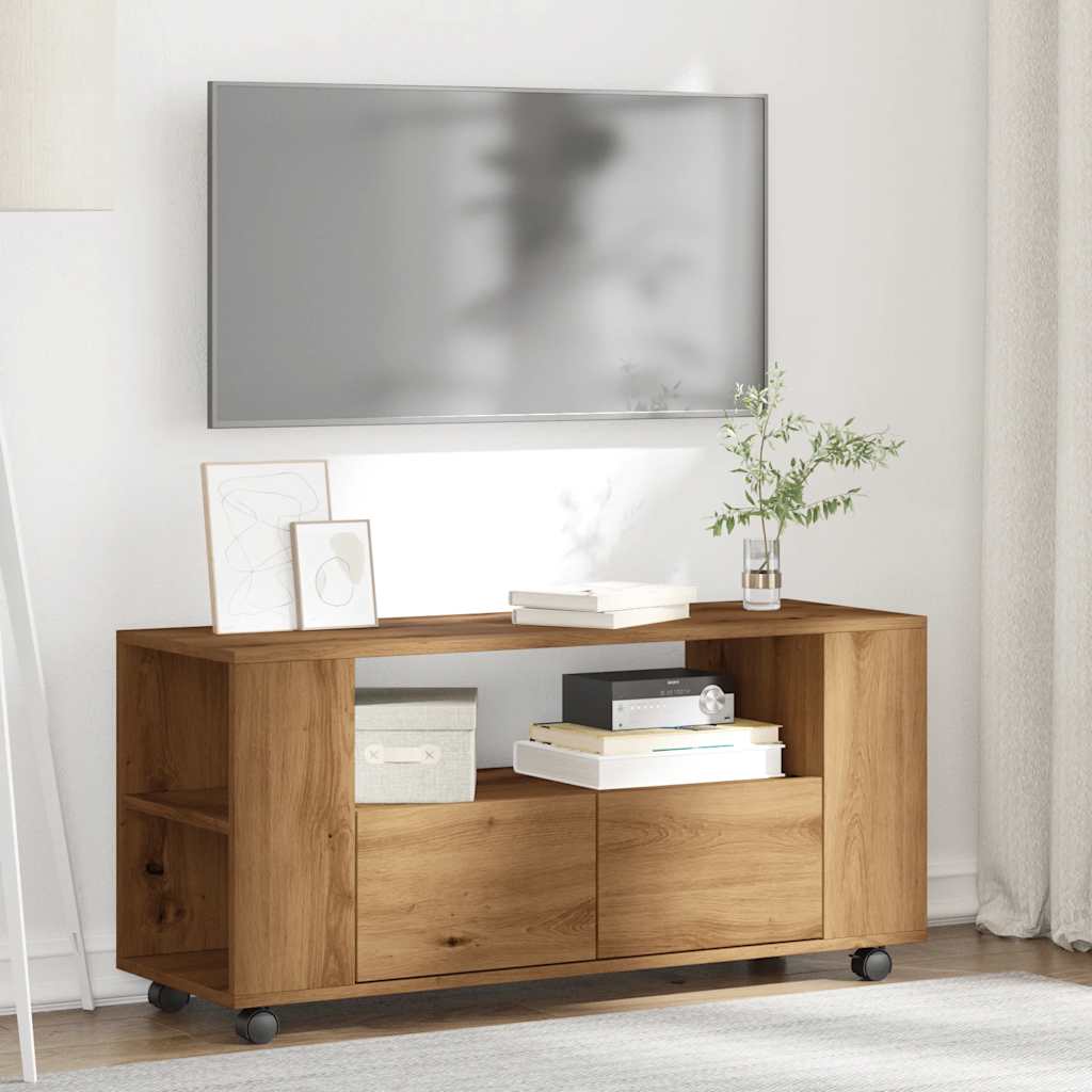 Meuble TV avec Roulettes – 102x34,5x43 cm – Finition Magnifique