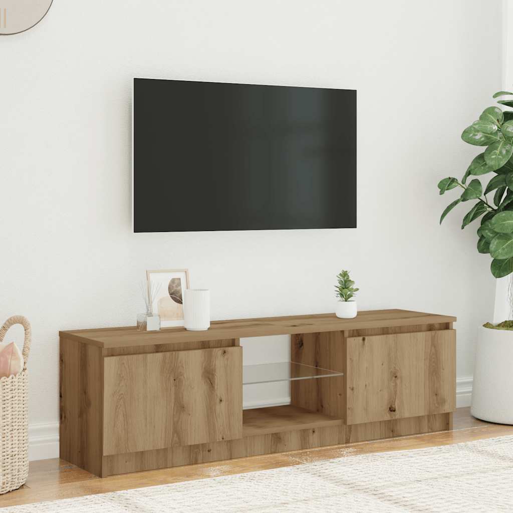 Meuble TV avec Éclairage LED – 120x30x36 cm – Finition Magnifique