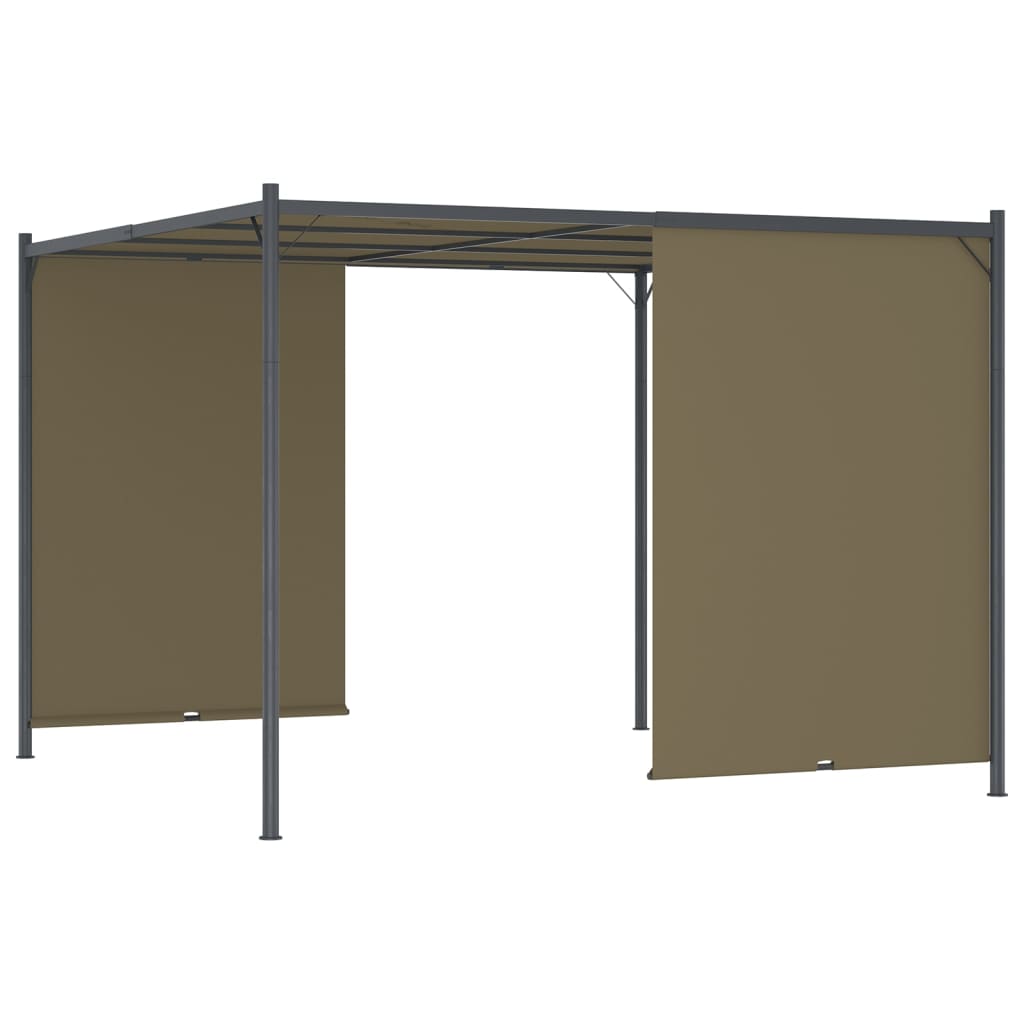 Pergola de Jardin avec Auvent Rétractable Taupe 3x3 m– Élégance et Confort sur Mesure