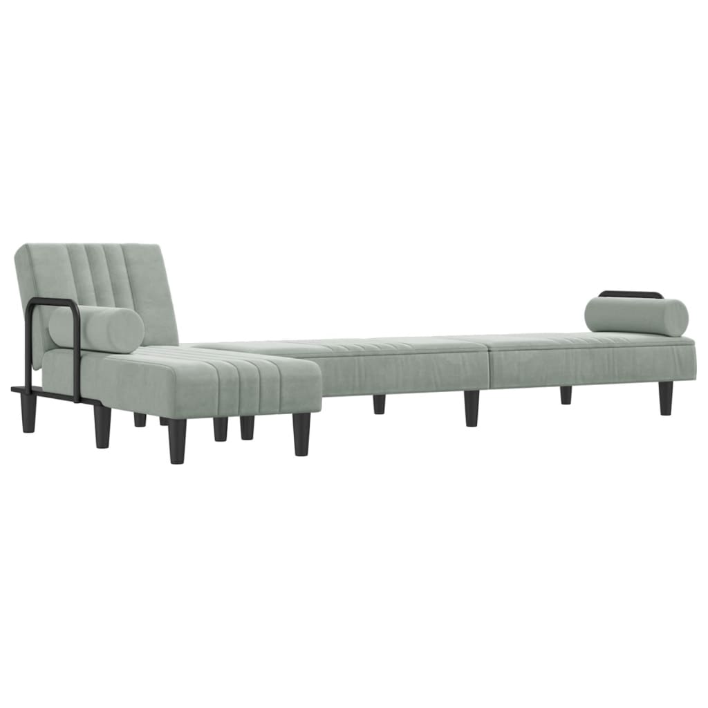 Canapé-Lit en Forme de L – Velours Doux & Polyvalent