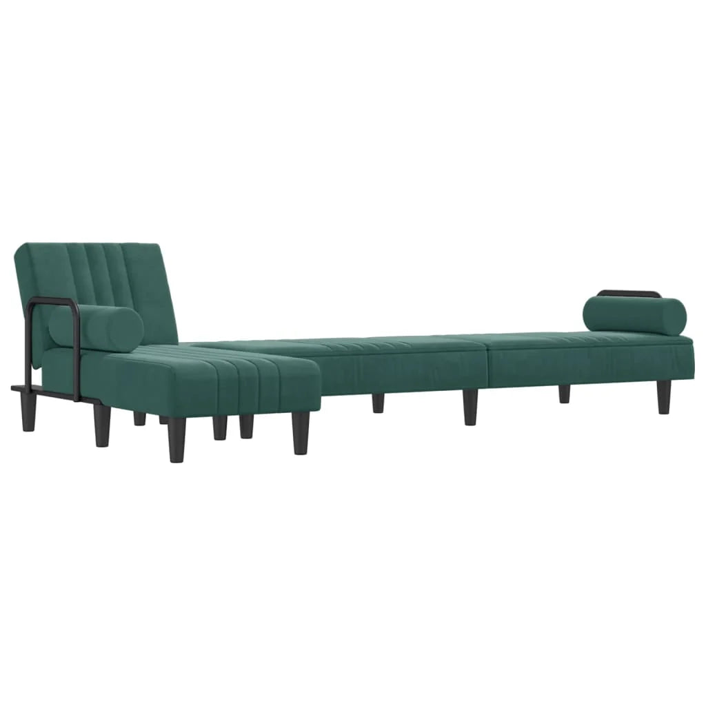 Canapé-Lit en Forme de L – Velours Doux & Polyvalent