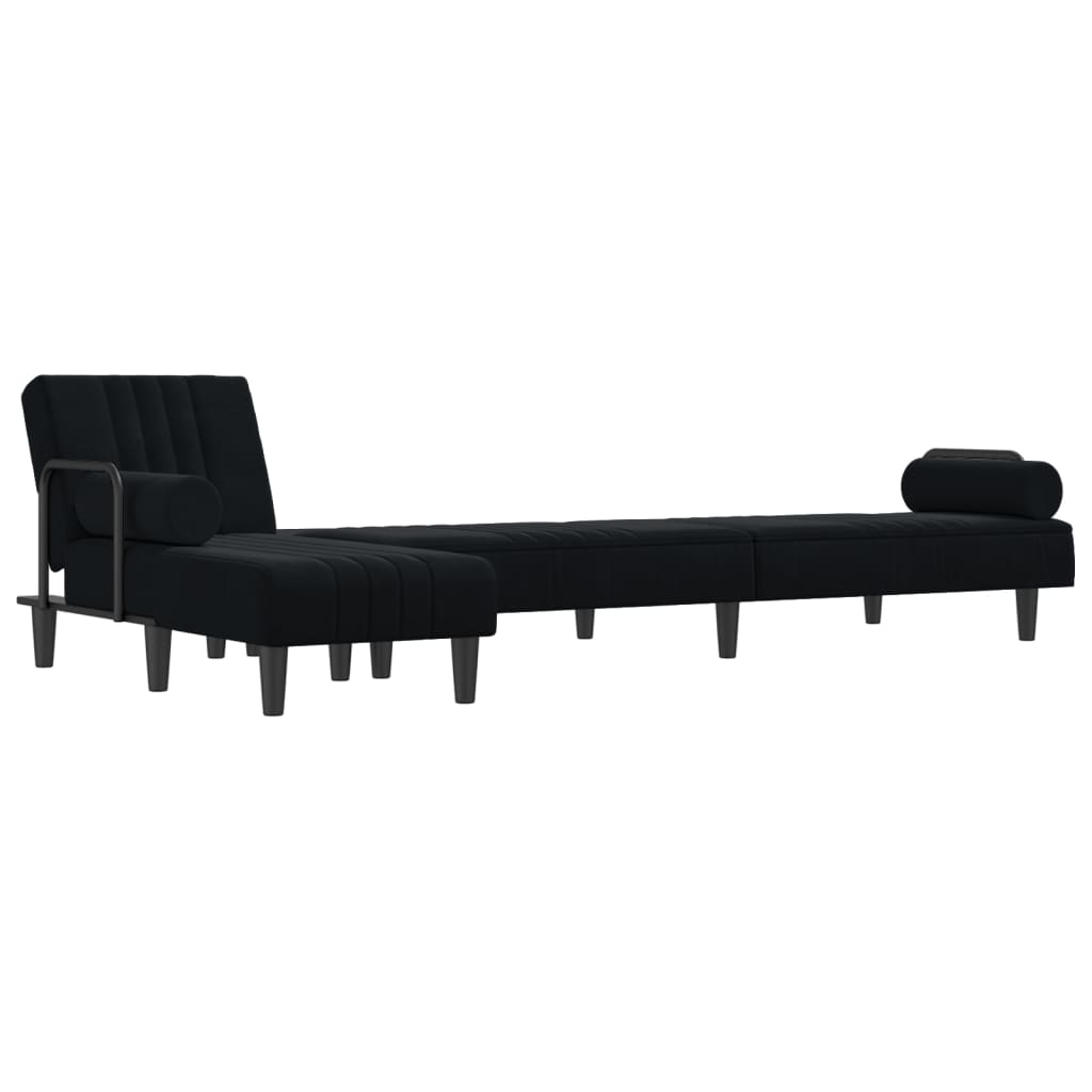 Canapé-Lit en Forme de L – Velours Doux & Polyvalent