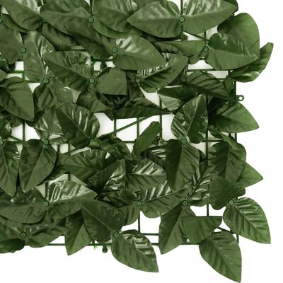Balcony Privacy Screen with Dark Green Leaves - 600x75 cm