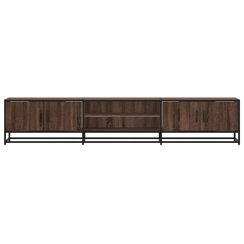 Meuble TV Industriel 180 cm – Bois & Métal – Grand Espace de Rangement
