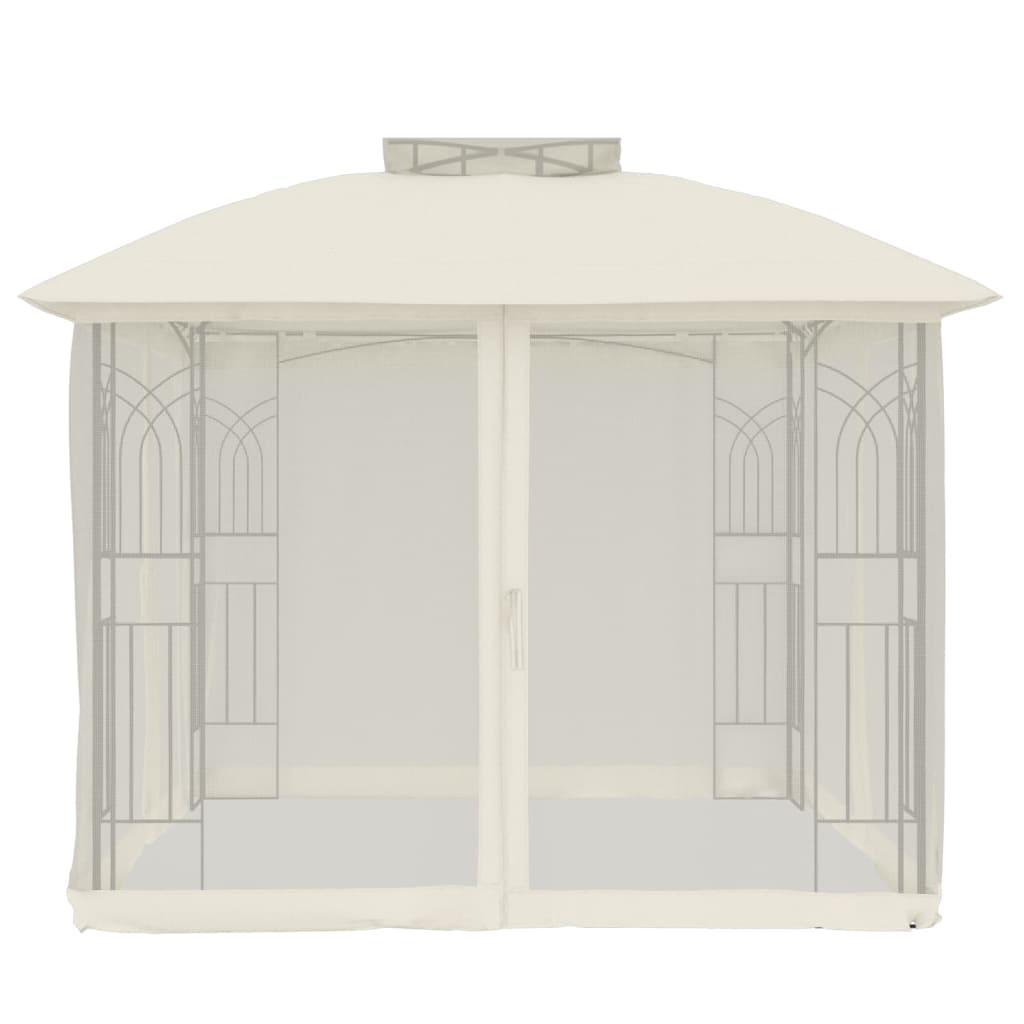Tonnelle de Jardin avec Double Toit et Parois en Filet – Cadre Acier