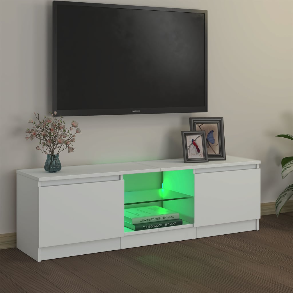 Meuble TV avec Éclairage LED – 120x30x36 cm – Finition Magnifique