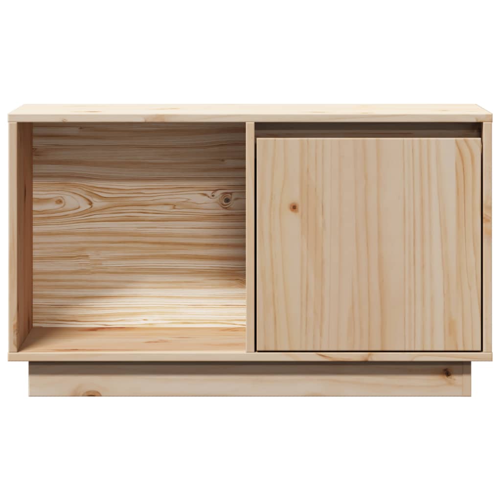 Meuble TV en Bois Massif 74x35x44 cm – Design Épuré et Naturel