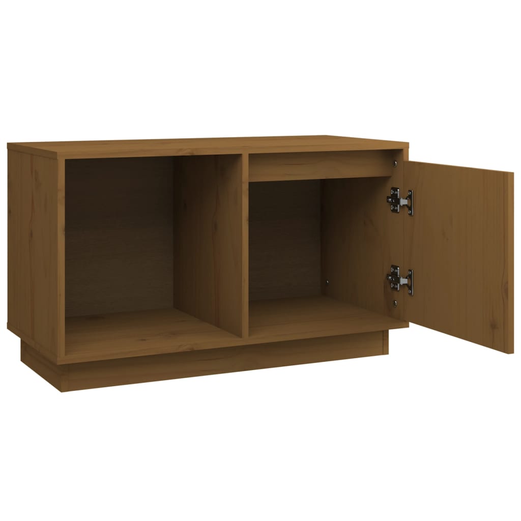Meuble TV en Bois Massif 74x35x44 cm – Design Épuré et Naturel