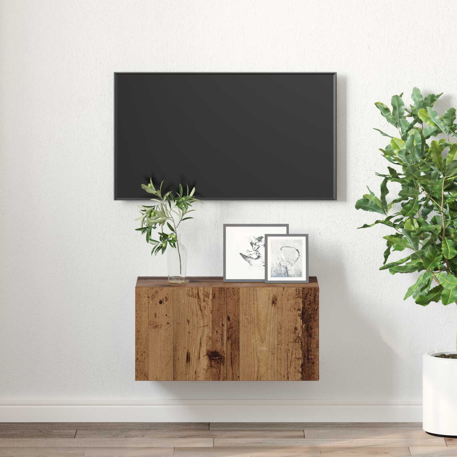 Meuble TV Style Rustique – Finition Vieux Bois
