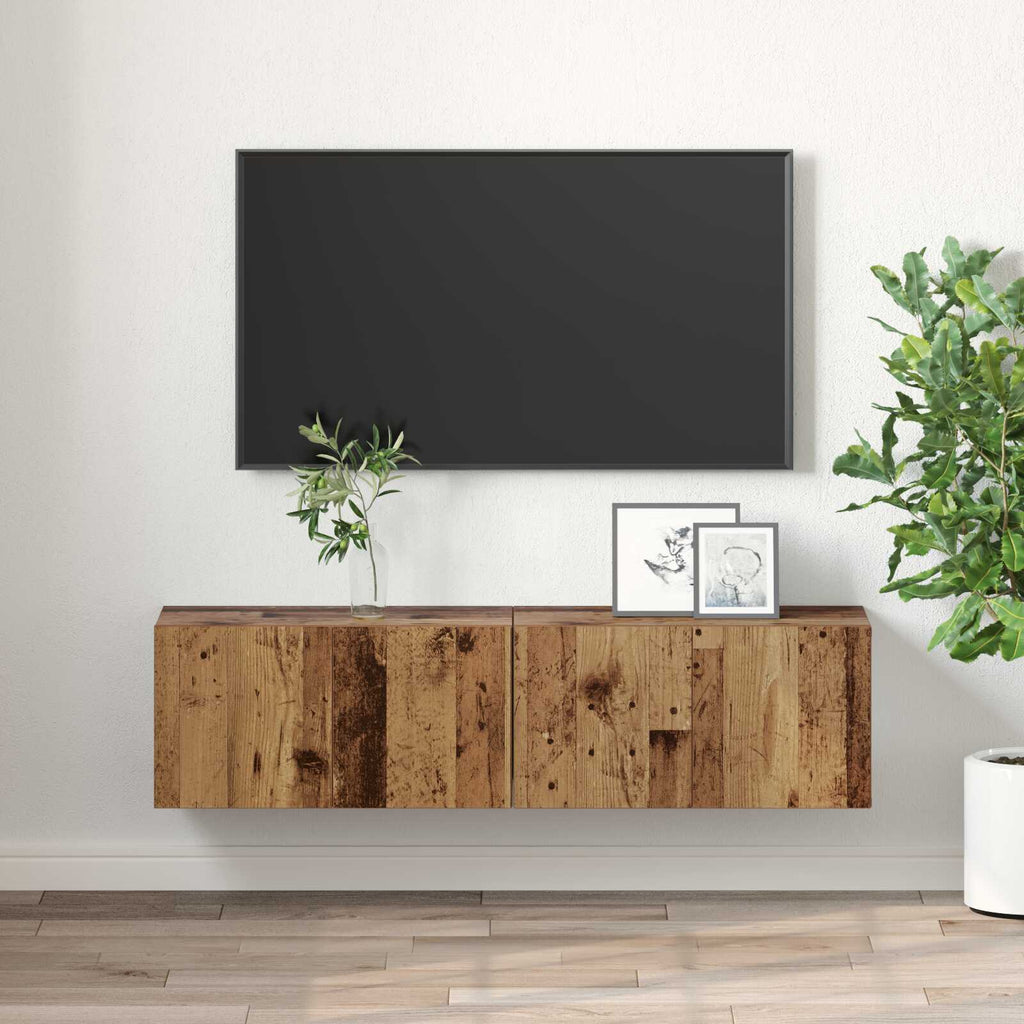 Meuble TV Style Rustique – Finition Vieux Bois