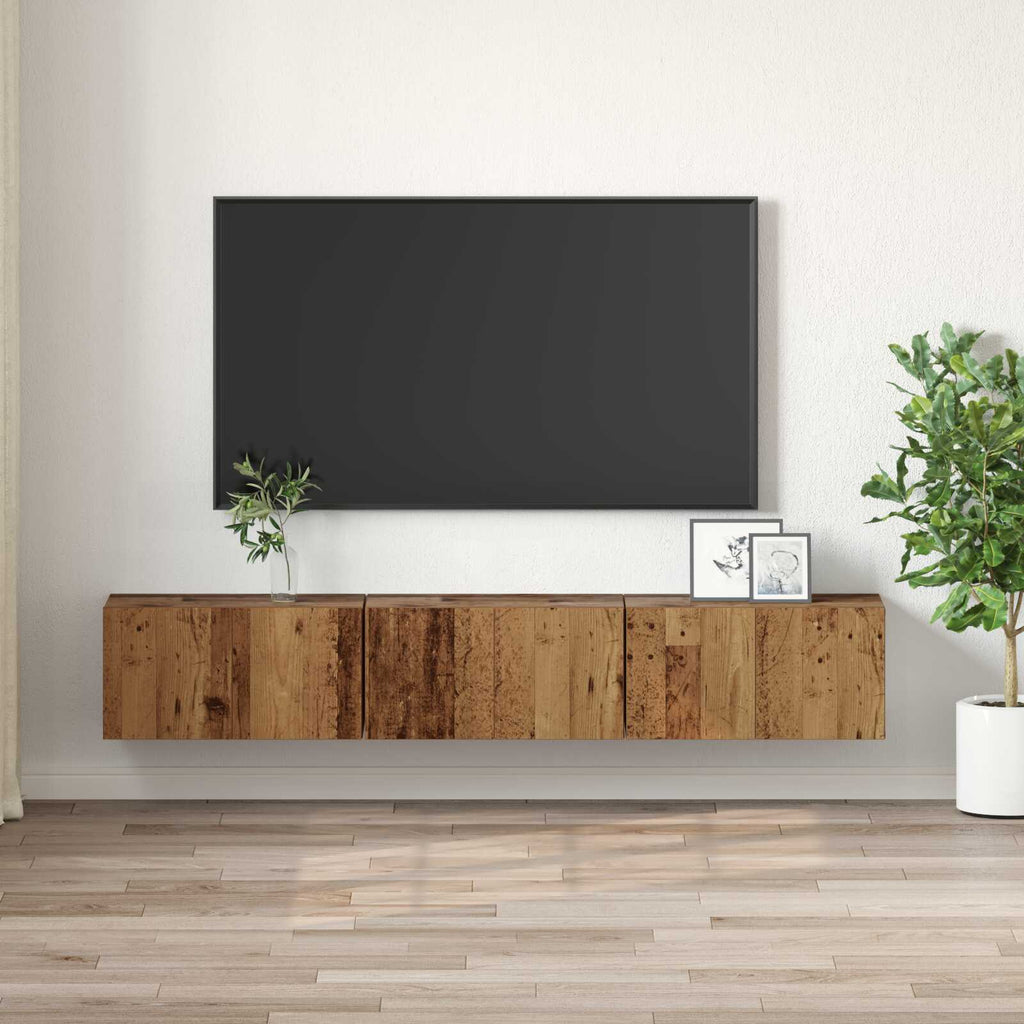 Meuble TV Style Rustique – Finition Vieux Bois