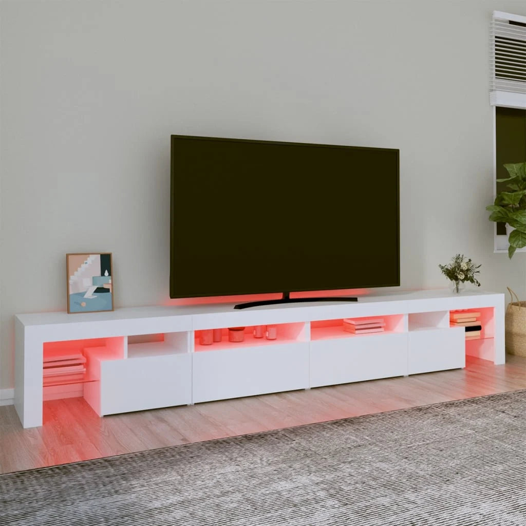 Meuble TV Moderne avec LED RVB – Finition Gris Béton