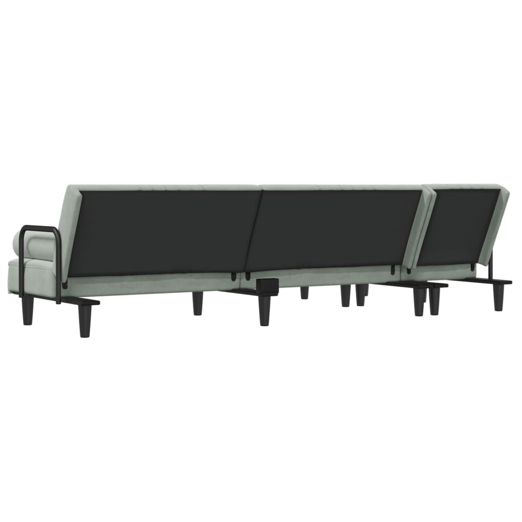 Canapé-Lit en Forme de L – Velours Doux & Polyvalent