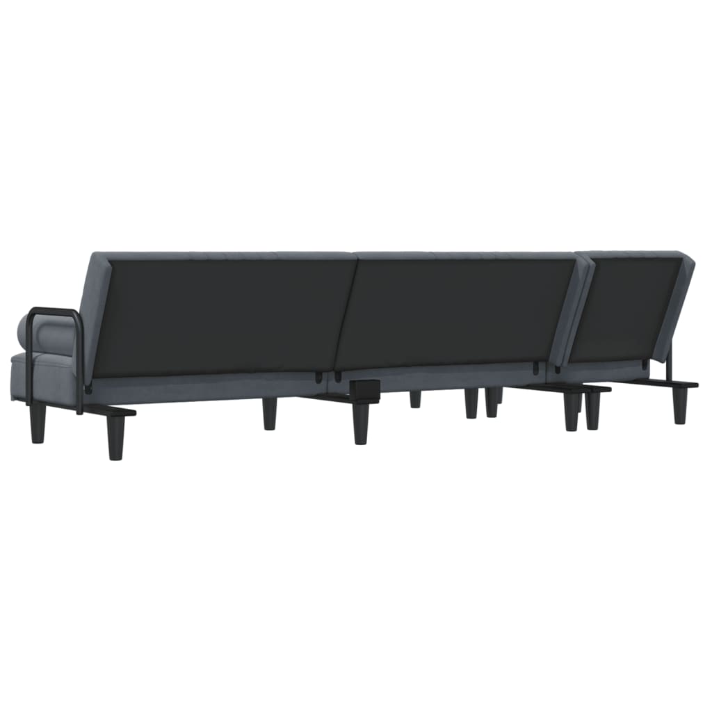 Canapé-Lit en Forme de L – Velours Doux & Polyvalent