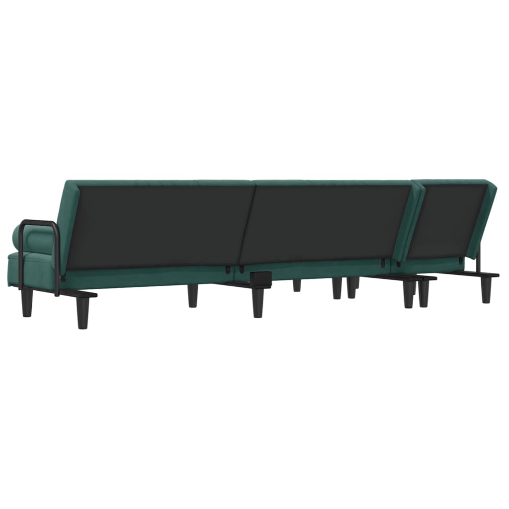 Canapé-Lit en Forme de L – Velours Doux & Polyvalent