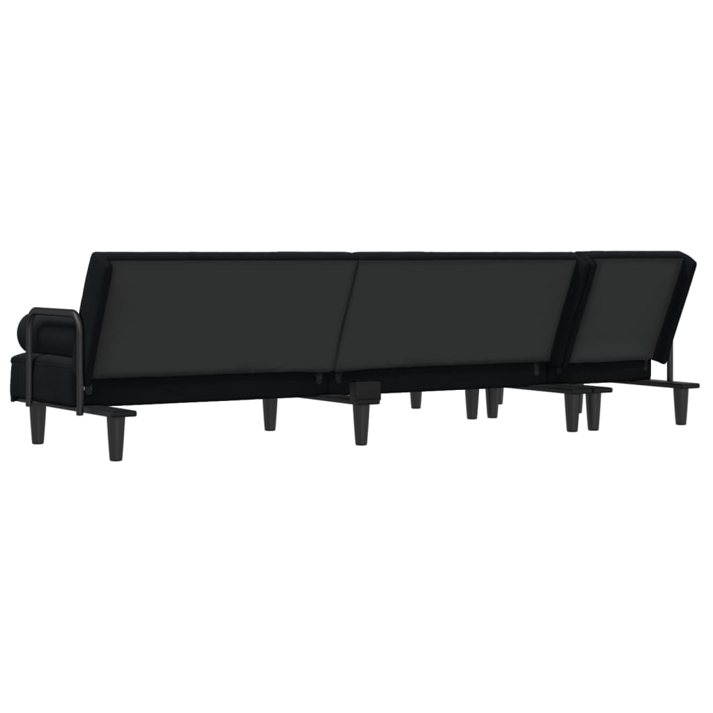 Canapé-Lit en Forme de L – Velours Doux & Polyvalent