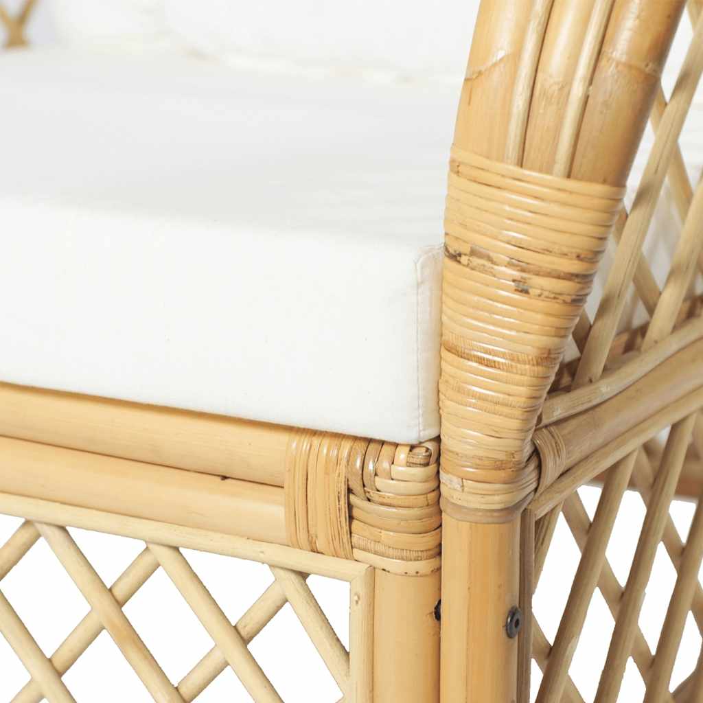 Canapé 2 Places en Rotin Naturel – Élégance et Confort Authentique
