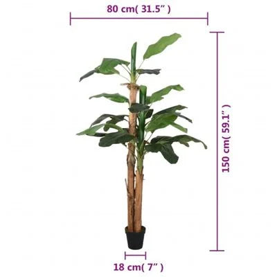 vidaXL Künstlicher Bananenbaum – 18 Blätter – 150 cm – Wartungsfreie Tropenatmosphäre