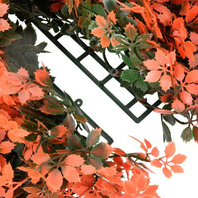 Grüner Wandzaun Künstliche Ahornblätter – Set mit 6 Paneelen – Rot 40x60 cm