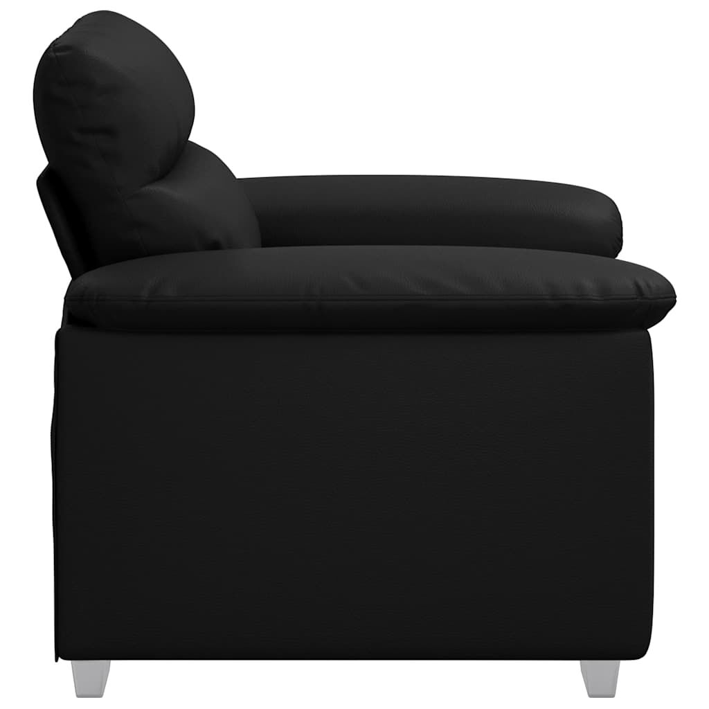 Fauteuil noir et marron 60 cm en similicuir – Design élégant et confort optimal