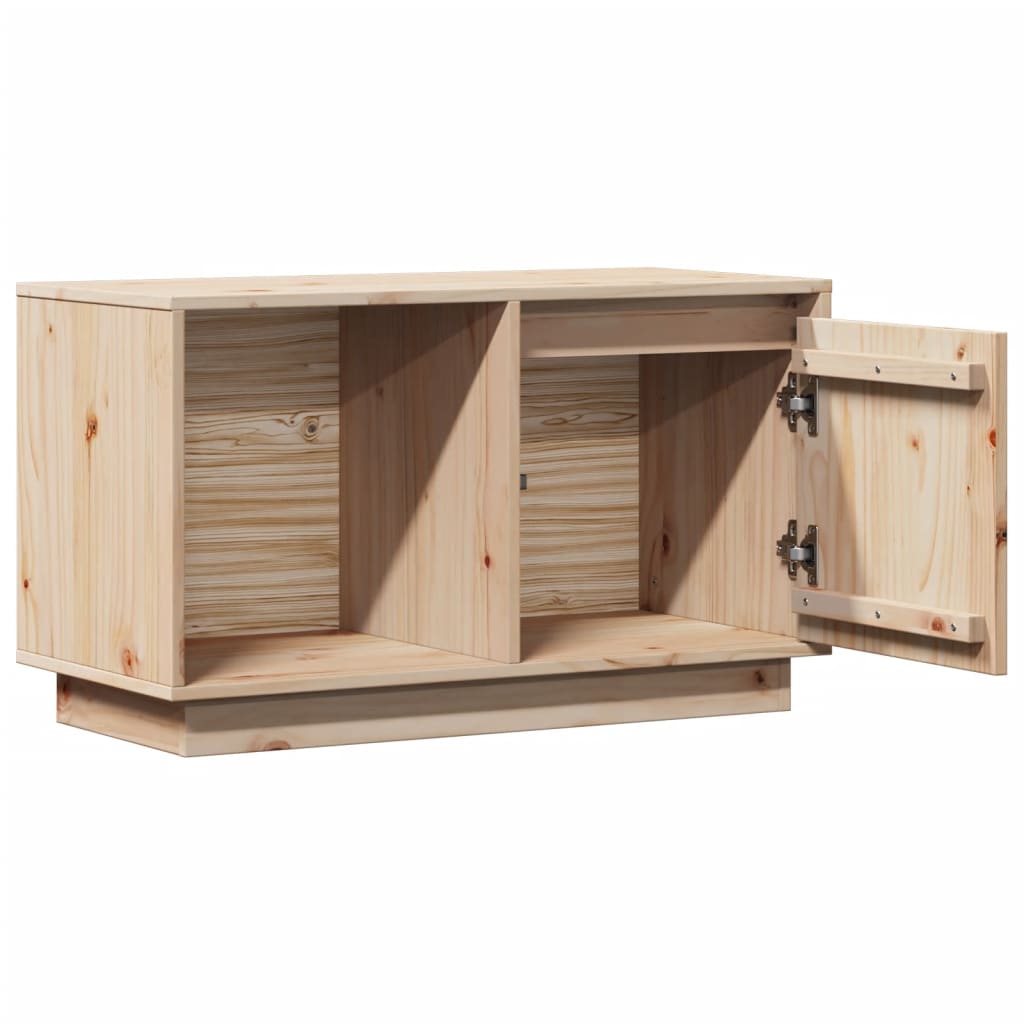 Meuble TV en Bois Massif 74x35x44 cm – Design Épuré et Naturel