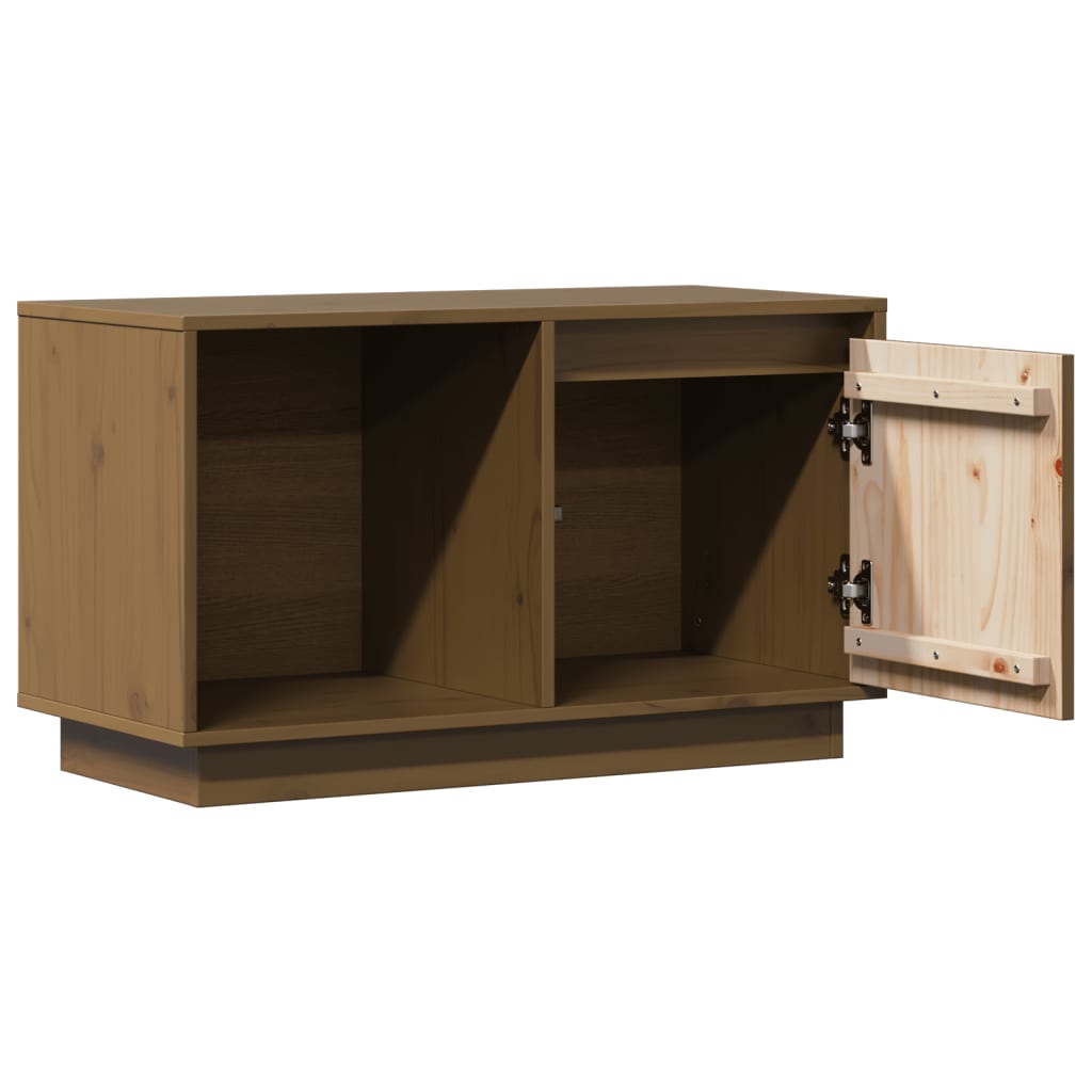 Meuble TV en Bois Massif 74x35x44 cm – Design Épuré et Naturel