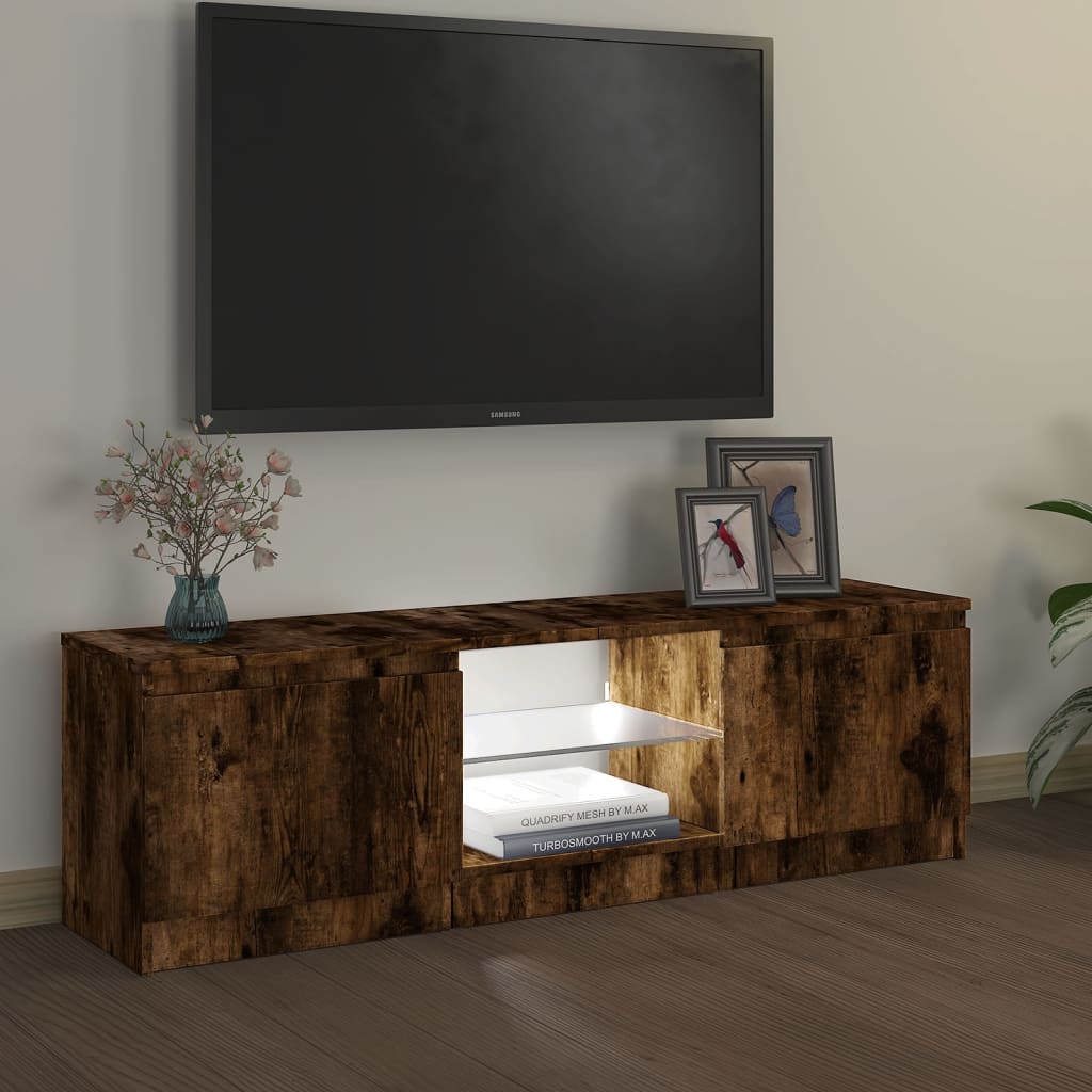 Meuble TV avec Éclairage LED – 120x30x36 cm – Finition Magnifique
