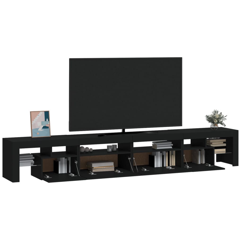 Meuble TV Moderne avec LED RVB – Finition Gris Béton