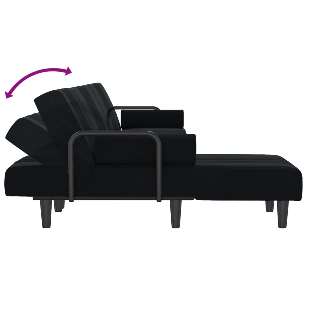 Canapé-Lit en Forme de L – Velours Doux & Polyvalent