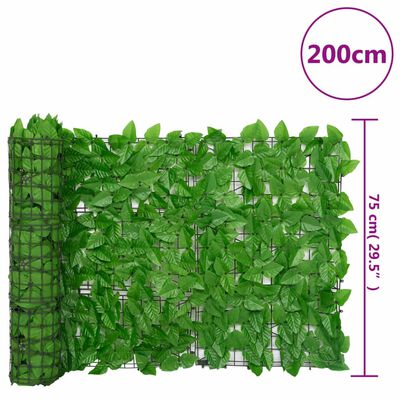 Balcony privacy screen with green leaves