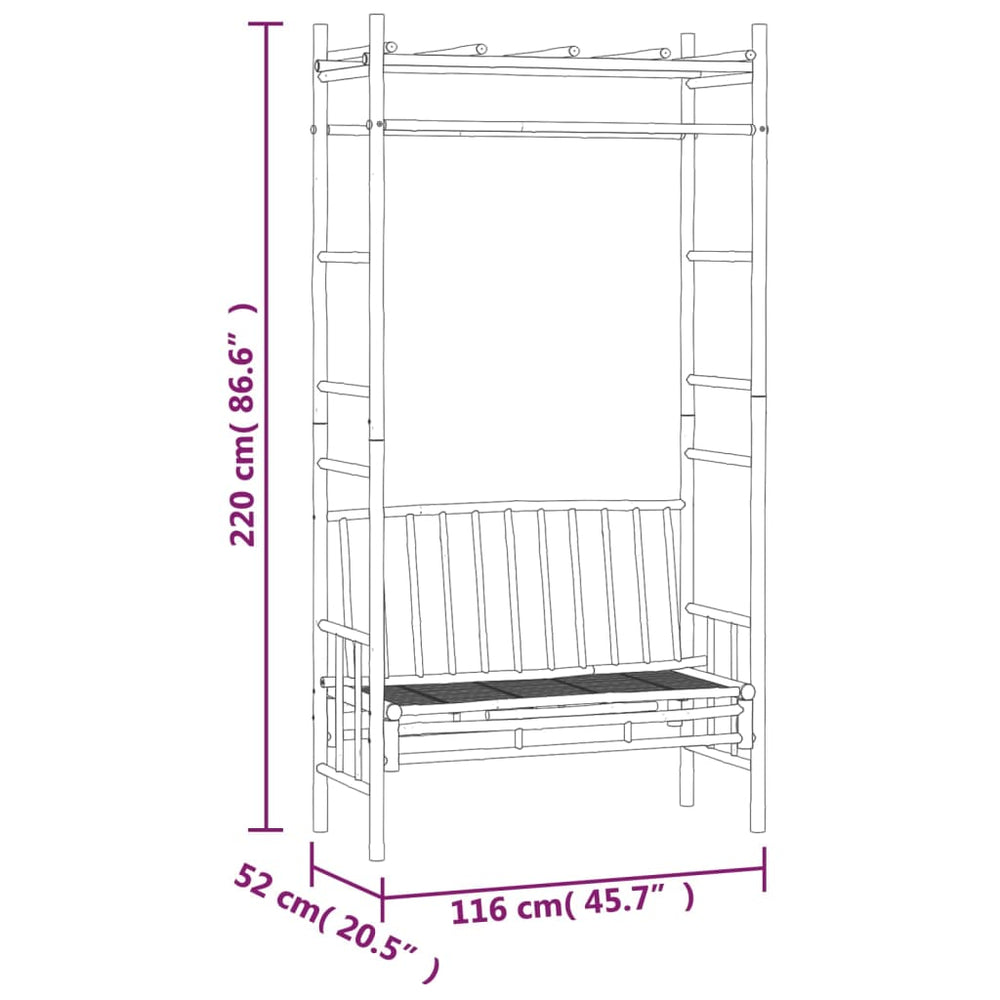 Banc de Jardin avec Pergola en Bambou