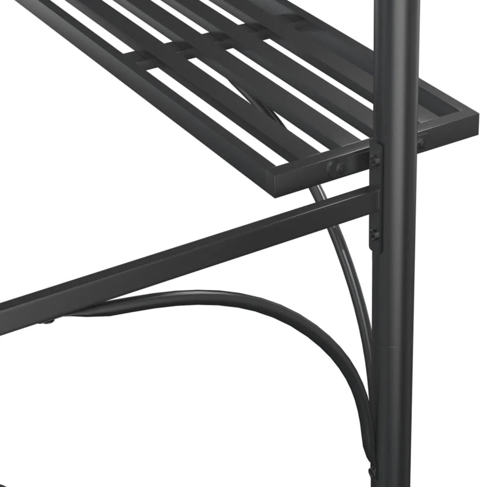 Gazebo BBQ avec étagères latérales anthracite 220 × 115 × 230 cm en acier