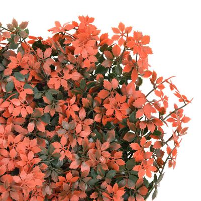 Grüner Wandzaun Künstliche Ahornblätter – Set mit 6 Paneelen – Rot 40x60 cm