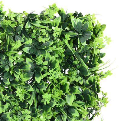 Mur végétal Clôture à Feuilles Artificielles - Lot de 6 Panneaux - Vert 40 × 60 cm