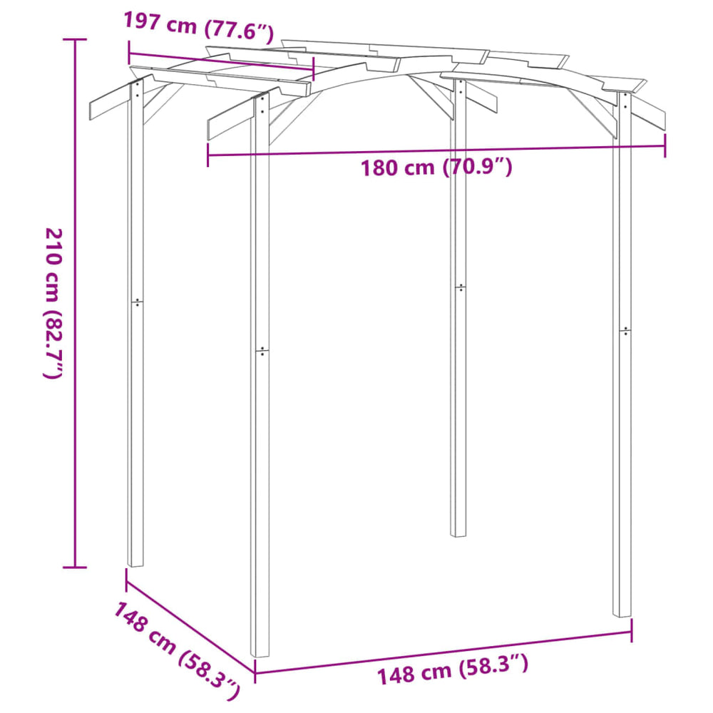 Pergola de Jardin en Bois de Pin Imprégné