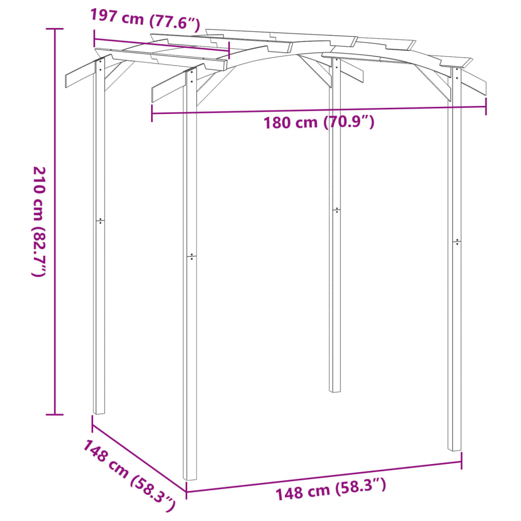Pergola de Jardin en Bois de Pin Imprégné – Élégance Naturelle