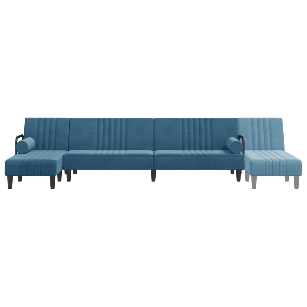 Canapé-Lit en Forme de L – Velours Doux & Polyvalent