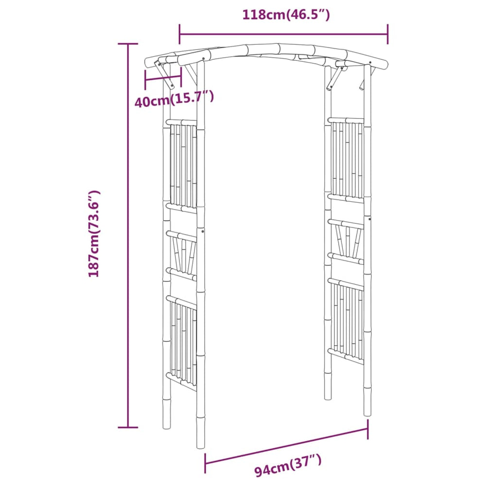 Arche pour Rosiers en Bambou – 118 × 40 × 187 cm