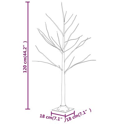 Bouleau Blanc à LED 48 LED Blanc Chaud 120 cm
