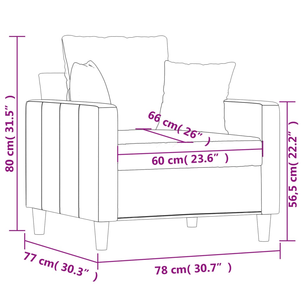 Canapé en velours – Disponible de 60 à 180 cm