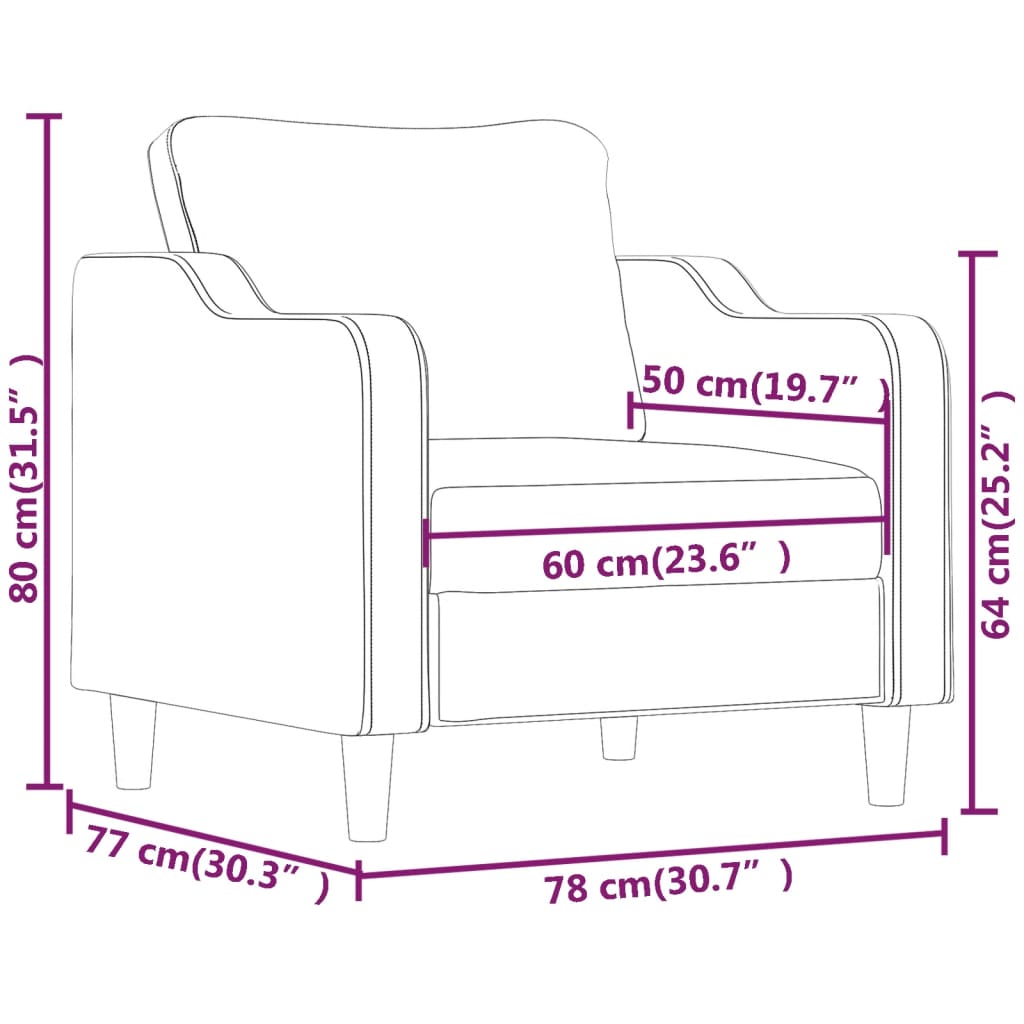 Fauteuil en Tissu – Élégance et Confort Absolu (60 cm à 180 cm)