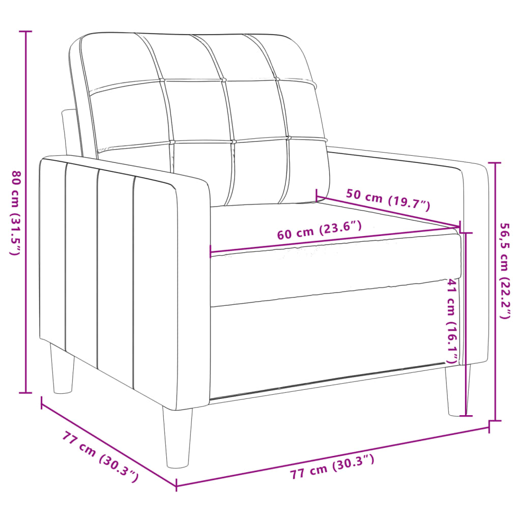 Canapé en Velours – Élégance et Confort Absolu, de 60 cm à 210 cm