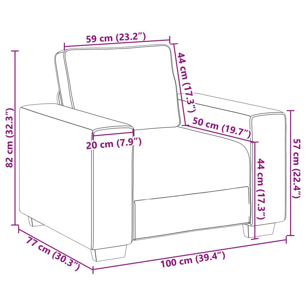 Canapé & Fauteuil Moderne en multicolore – Disponible en 1, 2 ou 3 places