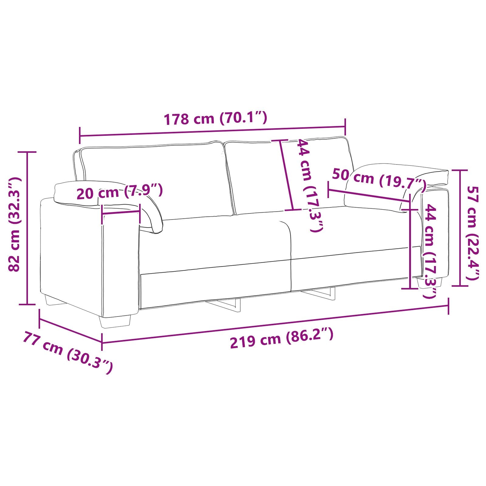 Canapé & Fauteuil Moderne en multicolore – Disponible en 1, 2 ou 3 places