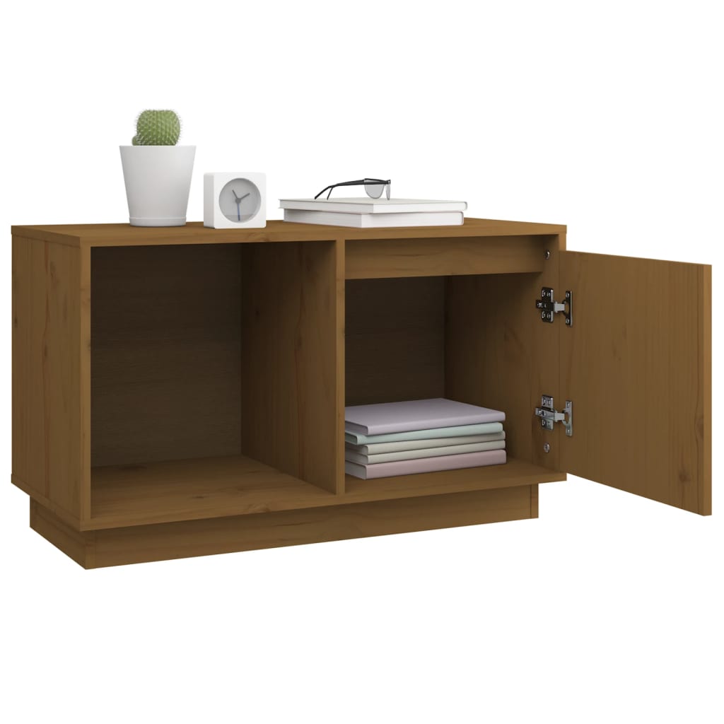 Meuble TV en Bois Massif 74x35x44 cm – Design Épuré et Naturel