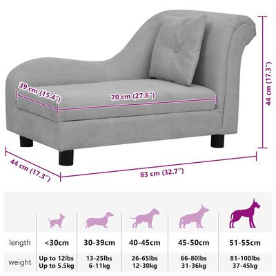 Canapé Confortable pour Chien -  Lit Douillet avec Oreiller & Pieds Antidérapants