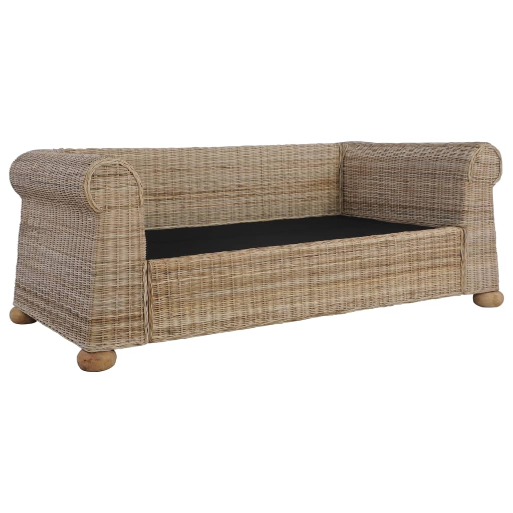 Ensemble Canapé 2 Places & Fauteuil – Rotin Naturel & Coussins Lin Blanc Crème