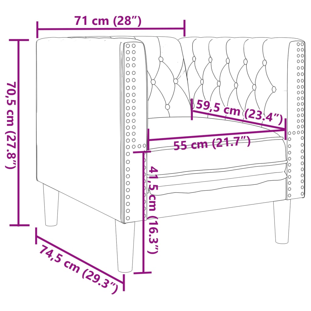 Canapé Chesterfield avec Traversins – Disponible en 1, 2 ou 3 Places