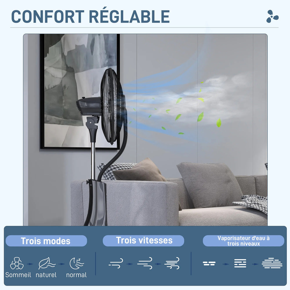 Ventilateur brumisateur sur pied 40 W